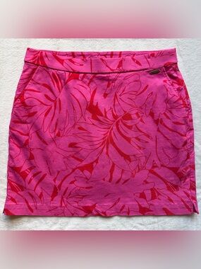 Women’s Pink and Red Tropical Print Skort